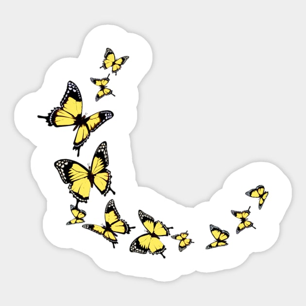 Yellow butterflies Sticker by urlocaldesigner